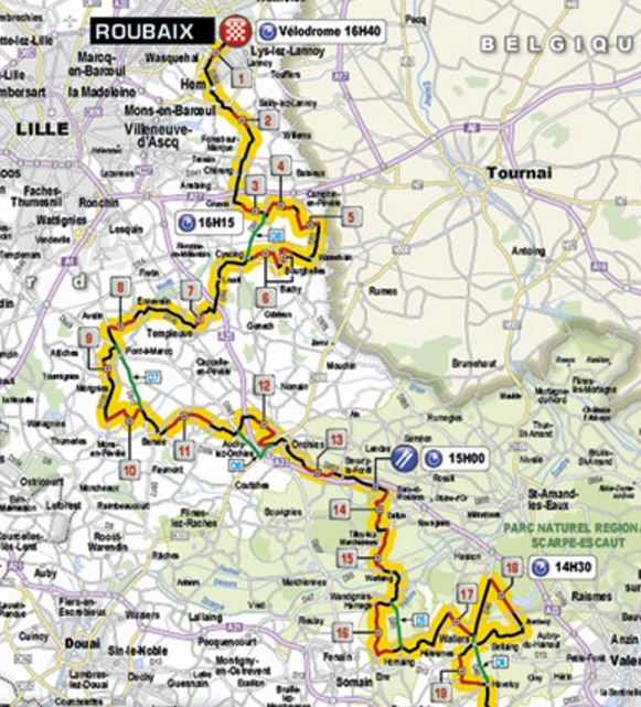 Paris Roubaix 2016 map2