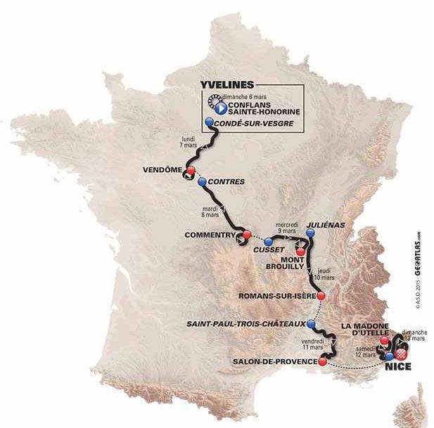 Paris Nice Route Map 2016